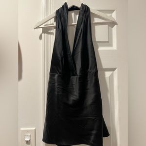 Y2K Black Silk Halter from Express